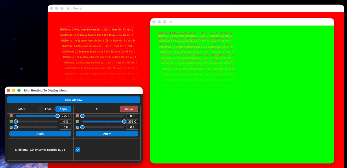 MIDI Portal individual display customization